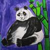 Panda painting by Art with a Heart artist in residence Lori Guadagno. For a child patient at Wolfson Children's Hospital