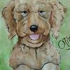 Painting of Otis the Labradoodle by Art with a Heart artist in residence Lori Guadagno. 
For a 5 year old boy at Wolfson Children's Hospital 