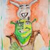 Shrek and Donkey painting by Art with a Heart artist in residence Lori Presto.
For a patient at Wolfson Children's Hospital.