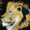 Lion painting for a 13 year old girl at Wolfson Children's Hospital by Art with a Heart artist Lori Presto. — with Regina Pruett Rutcha.