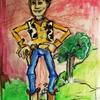 Painting of "Woody" of Toy Story for a child at Wolfson Children's Hospital by Art with a Heart artist Lori Presto.