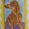 Painting of a patient's dog at Wolfson Children's Hospital by Art with a Heart artist Cheryl Borja.