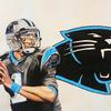 Painting of Cam Newton of the Carolina Panthers  for a patient at Wolfson Children's Hospital by Art with a Heart Artist Josh Bergesen.