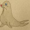 Painting of a Seal for a patient at Wolfson Children's Hospital by Art with a Heart volunteer artist Hannah Mendelson.