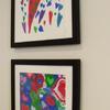 Framed patient art in the Ronald McDonald Room at Wolfson Children's Hospital Jacksonville, Florida.