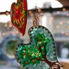 Holiday glass heart fundraiser at Eclectic Galleries in Jacksonville Beach, Florida.