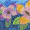 "Floral Pair" - Painting by a patient at  Wolfson Children's Hospital.