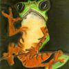 "Tree Frog" - Oil Pastel Drawing by a patient at  Wolfson Children's Hospital.