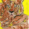 "Tigerlicious" - Oil Pastel Drawing by a patient at  Wolfson Children's Hospital.